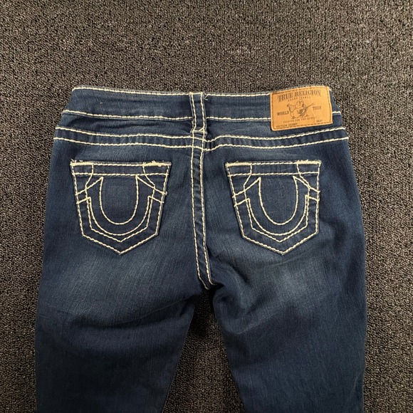 True Religion Section Skinny Jeans Womens 26 Contrast Stitching low rise Y2K - Picture 3 of 7